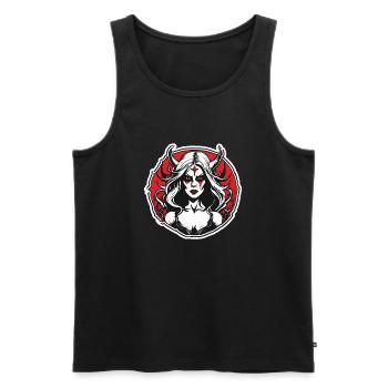 diabolical woman / blood / gothic / heavy metal - Men's Premium Organic Tank Top - black - Front - AI Model Male 178 light (178cm)