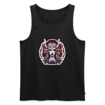 diabolical woman / blood / gothic / heavy metal - Men's Premium Organic Tank Top - black - Front - Michal (187cm)