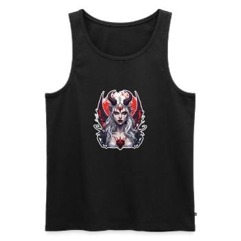 diabolical woman / blood / gothic / heavy metal - Men's Premium Organic Tank Top - black - Front - AI Model Male 178 light (178cm)