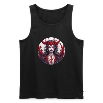 diabolical woman / blood / gothic / heavy metal - Men's Premium Organic Tank Top - black - Front - AI Model Male 178 light (178cm)