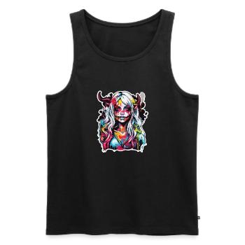 diabolical woman / blood / gothic / heavy metal - Men's Premium Organic Tank Top - black - Front - Michal (187cm)