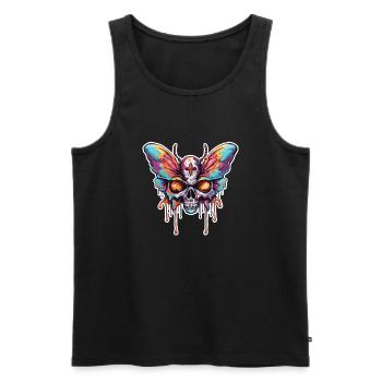 Papillon de nuit / Animal / Insecte / Larve / Ravageur - Débardeur bio Premium Homme - noir - Devant - AI Model Male 178 light (178cm)