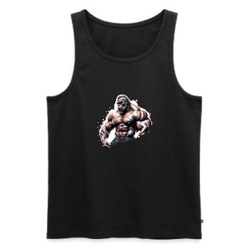Bodybuilder / Sport / Fitness / Affe / Muskeln - Männer Premium Bio Tank Top - Schwarz - Vorne - AI Model Male 178 light (178cm)