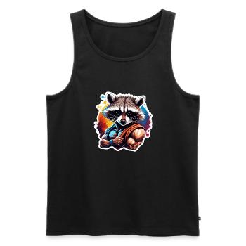 Bodybuilder / Sports / Fitness / Raccoon / Muscles - Men's Premium Organic Tank Top - black - Front - Michal (187cm)