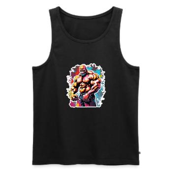 Bodybuilder / Sports / Fitness / Monkey / Muscles - Men's Premium Organic Tank Top - black - Front - Michal (187cm)