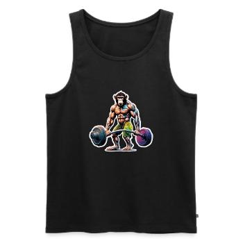 Bodybuilder / Sports / Fitness / Monkey / Muscles - Men's Premium Organic Tank Top - black - Front - Michal (187cm)