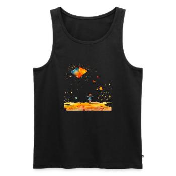 Drachen steigen lassen, gut für Jung und Alt - Männer Premium Bio Tank Top - Schwarz - Vorne - AI Model Male 178 light (178cm)