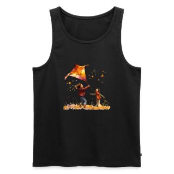 Bald wie ein Profi Drachen steigen lassen - Männer Premium Bio Tank Top - Schwarz - Vorne - AI Model Male 178 light (178cm)