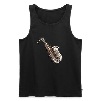 Das Saxophon ist ein beliebtes Instrument - Männer Premium Bio Tank Top - Schwarz - Vorne - AI Model Male 178 light (178cm)