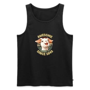 awesome Since 1945 - Humor 1945 Geburtstagsgeschenk - Männer Premium Bio Tank Top - Schwarz - Vorne - Michal (187cm)