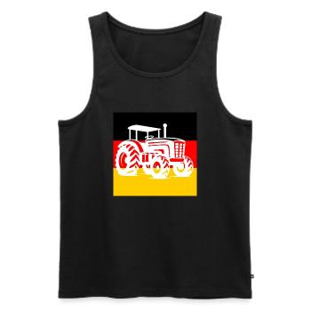 Deutschlandflagge Traktor Landwirtschaft Proteste - Männer Premium Bio Tank Top - Schwarz - Vorne - AI Model Male 178 light (178cm)