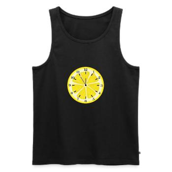 Es ist Zeit für Zitronen - Männer Premium Bio Tank Top - Schwarz - Vorne - Michal (187cm)