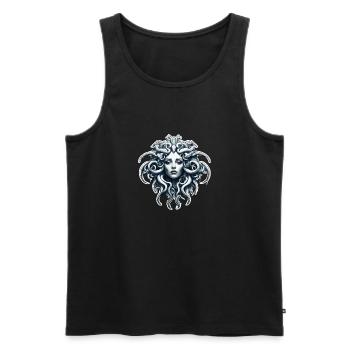 Medusa / griechische Mythologie / Schlangenkopf - Männer Premium Bio Tank Top - Schwarz - Vorne - AI Model Male 178 light (178cm)