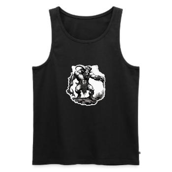 Minotaure / Mythologie grecque / Créature - Débardeur bio Premium Homme - noir - Devant - AI Model Male 178 light (178cm)