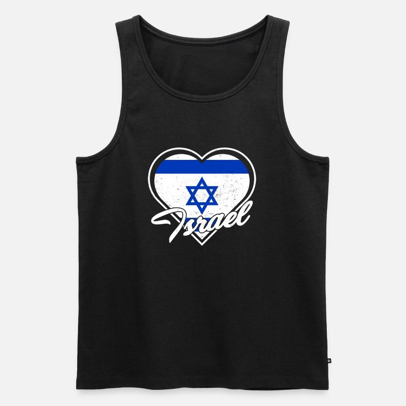 Jerusalem Davidstern Israel Flagge - Männer Premium Bio Tank Top - Schwarz