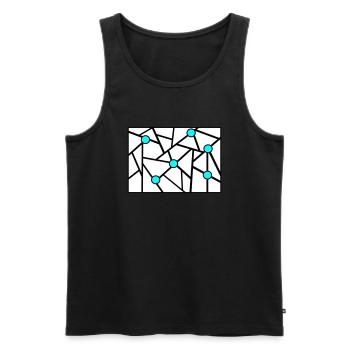 Drawing Graphic with Dots - Men's Premium Organic Tank Top - black - Front - AI Model Male 178 light (178cm)