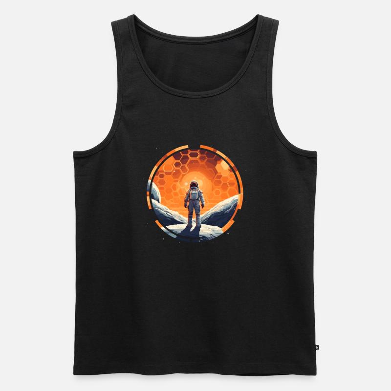 Astronaut - Männer Premium Bio Tank Top - Schwarz