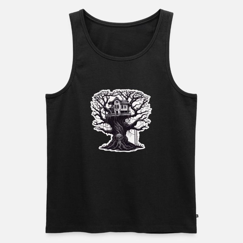 Baumhaus / Baumkrone / Baumhütte / Abenteuer - Männer Premium Bio Tank Top - Schwarz