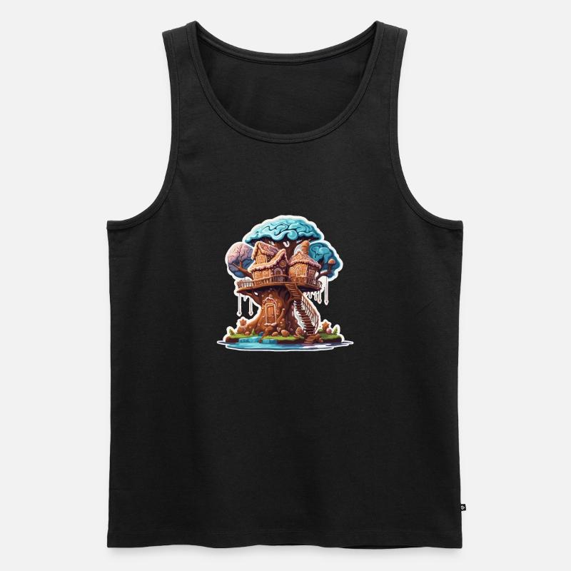 Baumhaus / Baumkrone / Baumhütte / Abenteuer - Männer Premium Bio Tank Top - Schwarz