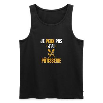 Je peux pas j'ai pâtisserie - Débardeur bio Premium Homme - noir - Devant - Michal (187cm)