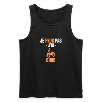 Je peux pas j'ai quad - Débardeur bio Premium Homme - noir - Devant - Michal (187cm)