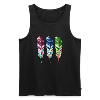 Feder - Männer Premium Bio Tank Top - Schwarz - Vorne - Michal (187cm)