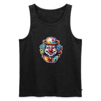 Clown / Zirkus / Fasching / Karneval / verspielt - Männer Premium Bio Tank Top - Schwarz - Vorne - AI Model Male 178 light (178cm)