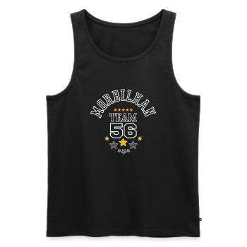 "T-Shirt Style Universitaire Morbihan Département - Débardeur bio Premium Homme - noir - Devant - AI Model Male 178 light (178cm)