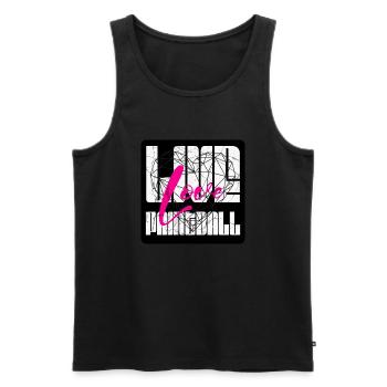 Live Love Paintball, whireframe coeur avec bg - Débardeur bio Premium Homme - noir - Devant - AI Model Male 178 light (178cm)