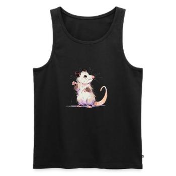 Playful Opossum - Men's Premium Organic Tank Top - black - Front - Michal (187cm)