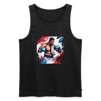 Boxer / Sport / Kampf / Arena / Boxring / Fäuste - Männer Premium Bio Tank Top - Schwarz - Vorne - AI Model Male 178 light (178cm)