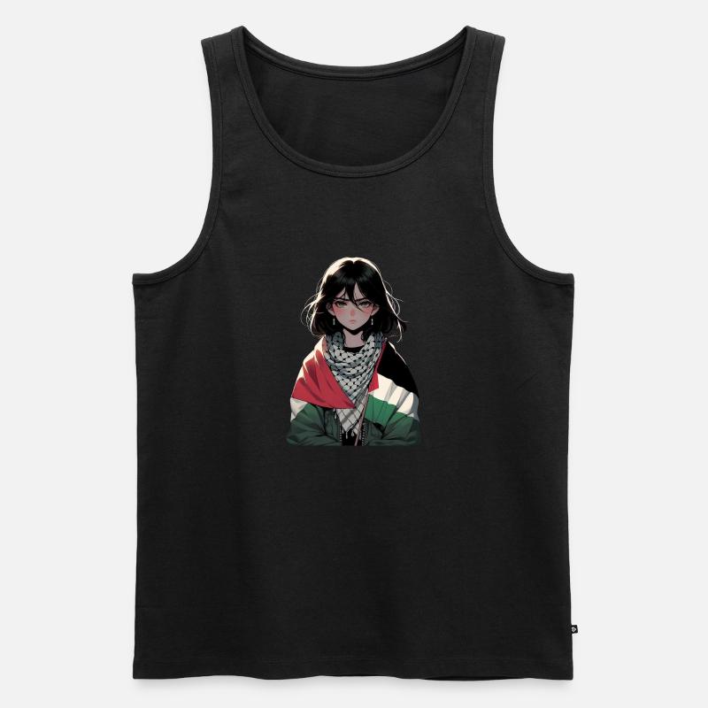 Palästina-Mädchen - Männer Premium Bio Tank Top - Schwarz