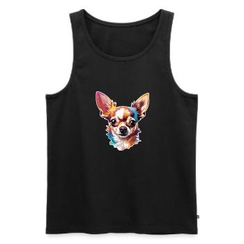 Chihuahua / small dog / animal / tiny / breed - Men's Premium Organic Tank Top - black - Front - Michal (187cm)
