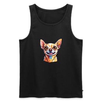 Chihuahua / small dog / animal / tiny / breed - Men's Premium Organic Tank Top - black - Front - Michal (187cm)