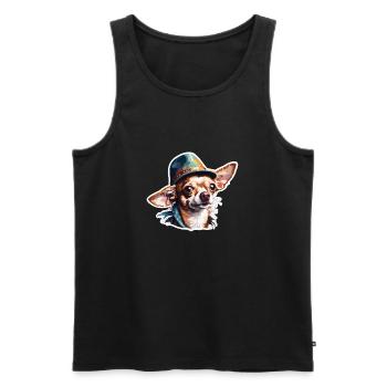 Chihuahua / small dog / animal / tiny / breed - Men's Premium Organic Tank Top - black - Front - Michal (187cm)