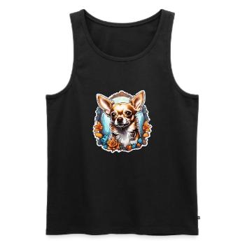 Chihuahua / small dog / animal / tiny / breed - Men's Premium Organic Tank Top - black - Front - Michal (187cm)