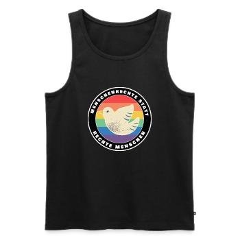Menschenrechte statt rechte Menschen Demokratie - Männer Premium Bio Tank Top - Schwarz - Vorne - Michal (187cm)