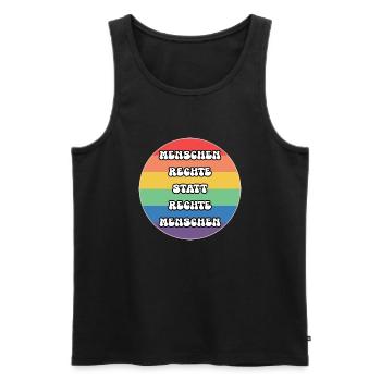 Menschenrechte Demonstration gegen Rechts - Männer Premium Bio Tank Top - Schwarz - Vorne - Michal (187cm)