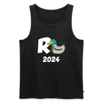 Rente 2024 R Ente - Männer Premium Bio Tank Top - Schwarz - Vorne - Michal (187cm)