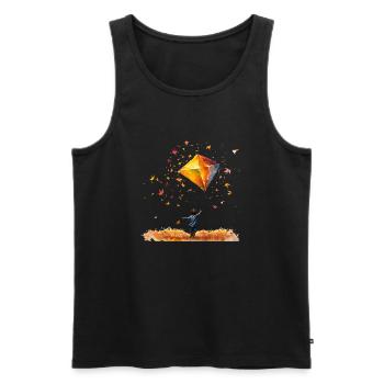 Im Herbst steigen wieder die Drachen - Männer Premium Bio Tank Top - Schwarz - Vorne - AI Model Male 178 light (178cm)