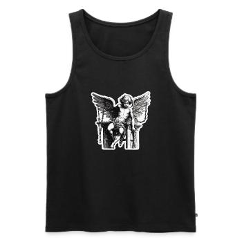 Cupidon / Amour / Flèche / Coeur / Saint Valentin - Débardeur bio Premium Homme - noir - Devant - AI Model Male 178 light (178cm)