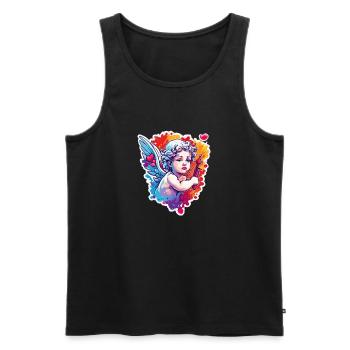 Cupid / Love / Arrow / Heart / Valentine's Day - Men's Premium Organic Tank Top - black - Front - AI Model Male 178 light (178cm)