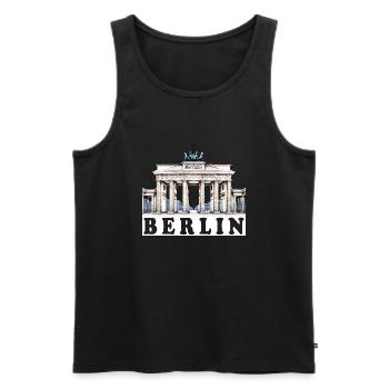 Berlin, a city with a history and a future - Men's Premium Organic Tank Top - black - Front - AI Model Male 178 light (178cm)