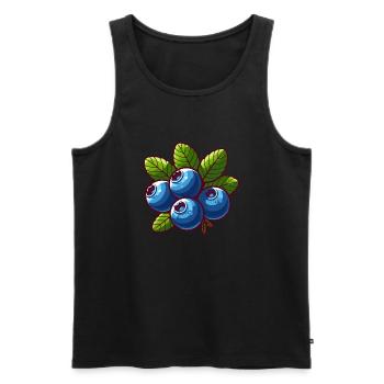 Blueberries - Men's Premium Organic Tank Top - black - Front - AI Model Male 178 light (178cm)