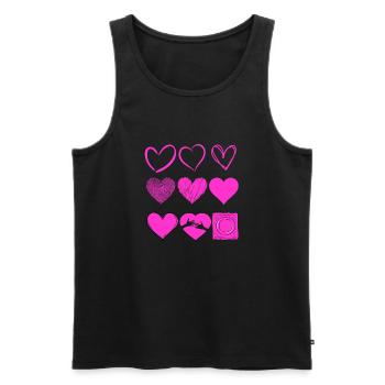 Valentine's Romantic and Safe Sex Pink Day - Men's Premium Organic Tank Top - black - Front - AI Model Male 178 light (178cm)