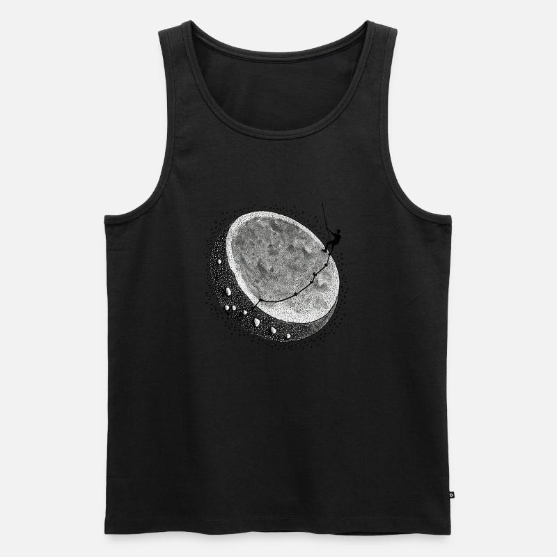 Handbemalter Kletterer - Männer Premium Bio Tank Top - Schwarz