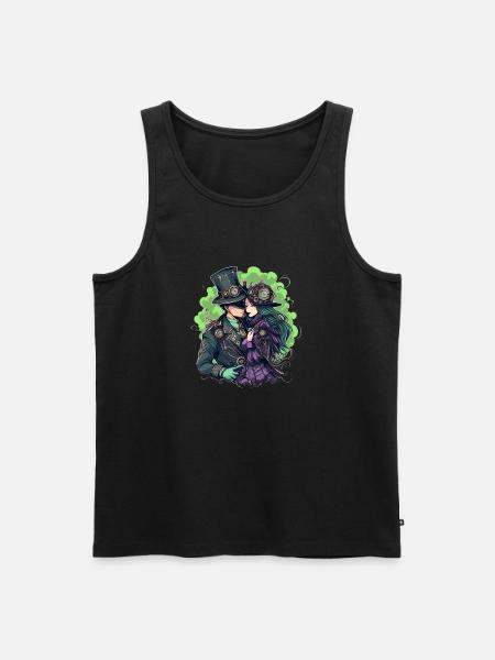Steampunk Couple - Men's Premium Organic Tank Top - black