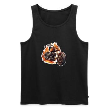 Biker / Motorrad Fahrer / Biker / Zweirad / Cross - Männer Premium Bio Tank Top - Schwarz - Vorne - AI Model Male 178 light (178cm)