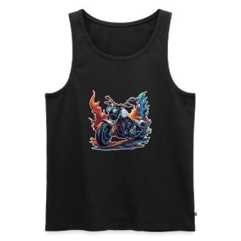 Biker / Motorrad Fahrer / Biker / Zweirad / Cross - Männer Premium Bio Tank Top - Schwarz - Vorne - Michal (187cm)