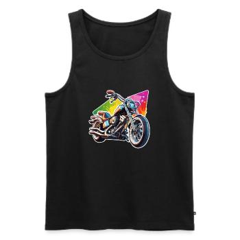 Motard / Motard / Motard / Deux-roues / Cross - Débardeur bio Premium Homme - noir - Devant - Michal (187cm)
